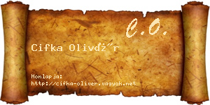 Cifka Olivér névjegykártya